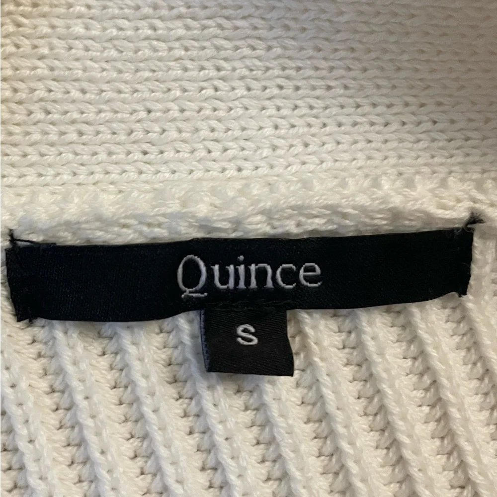 Quince Cream Open-Front Ribbed Cardigan - Picture 4 of 4